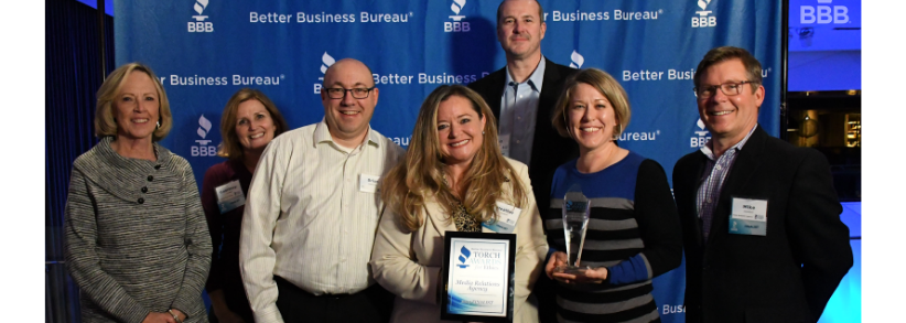 Media Relations Agency won a 2019 Better Business Bureau Torch Awards for Ethics