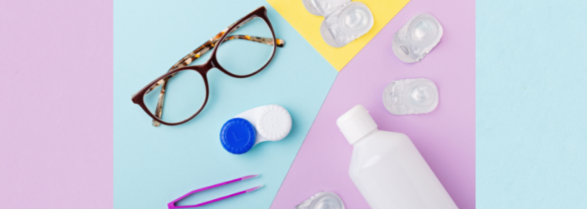 how to market eyewear products - Glasses, contact lens, case and solution.