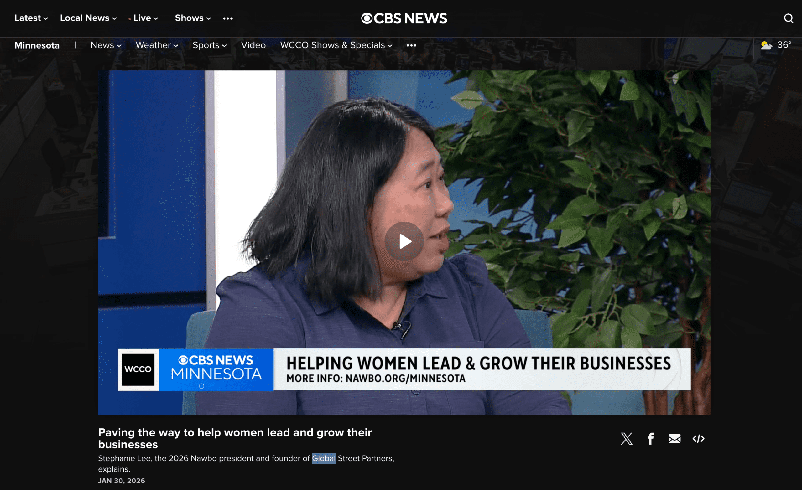 TV interview for Global Street Partners