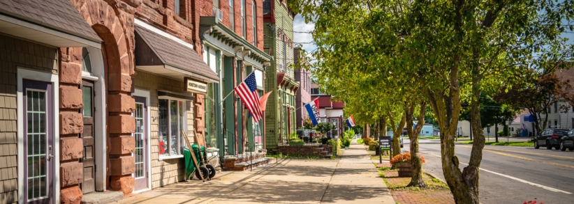 small businesses in a local downtown